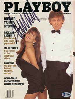 Donald Trump Signed Playboy Magazine March 1990 (Beckett)